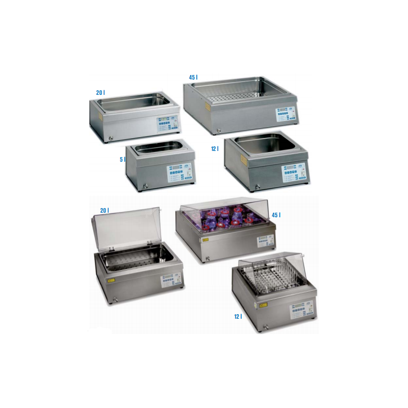 PRECISDIG típusú 12 literes, digitális laboratóriumi vízfürdő, környezeti hőmérséklet +5°C - 99,9°C
