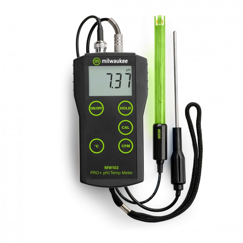 MW102 PRO+ hordozható pH és hőmérsékletmérő